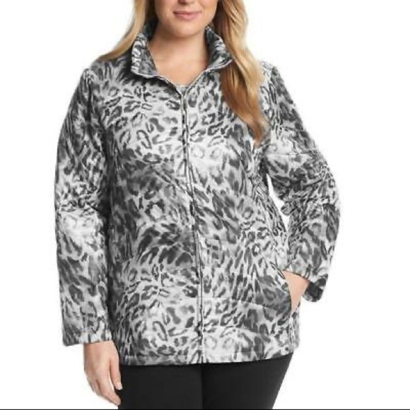 ALFRED DUNNER Lightweight Animal Print Zip Jacket - Picture 1 of 12